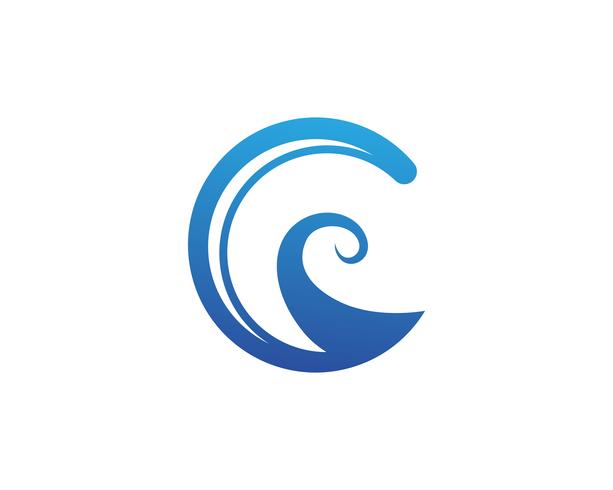 Icône et symbole de la vague de l&#39;eau Logo Template vecteur