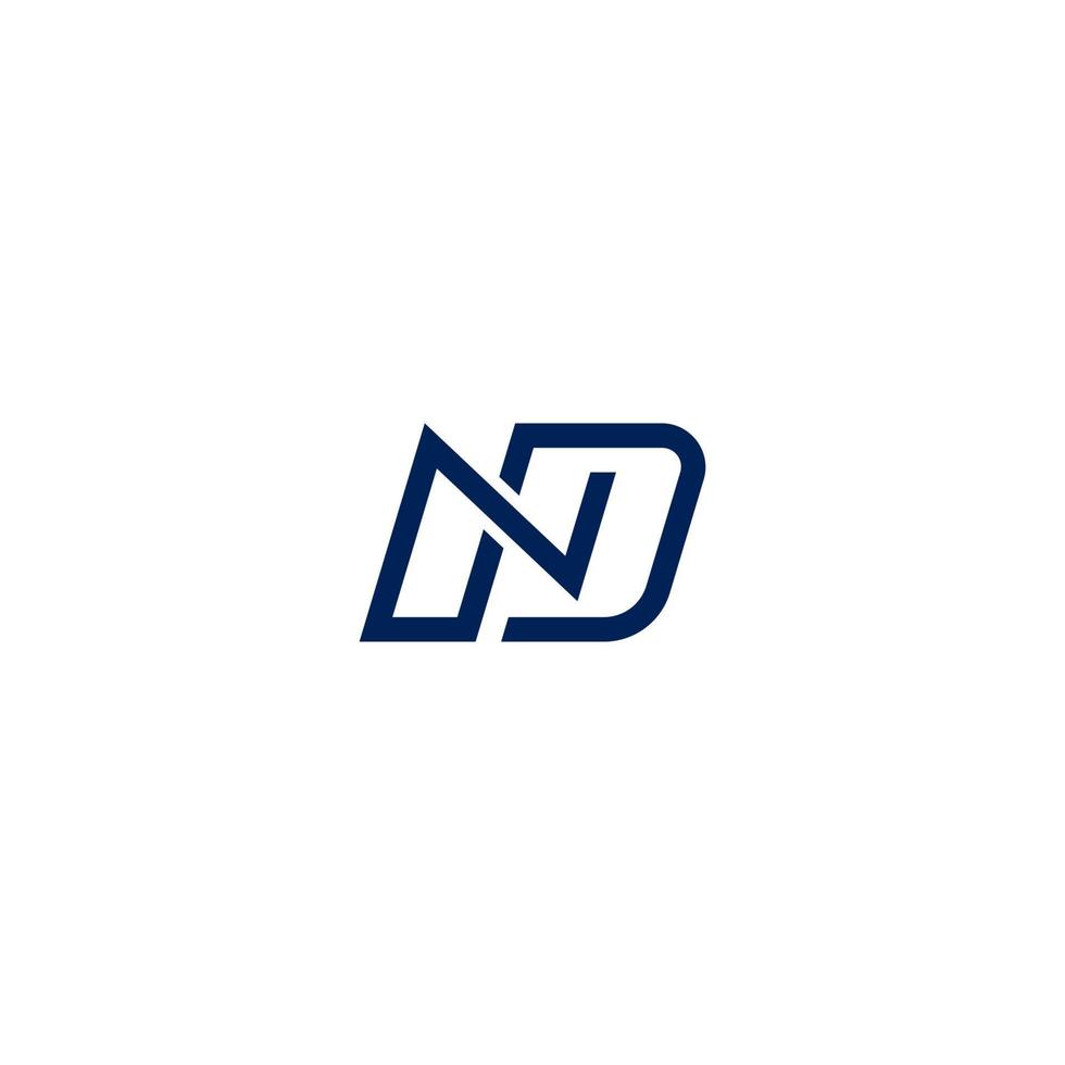 lettre moderne nd logo monogramme vecteur