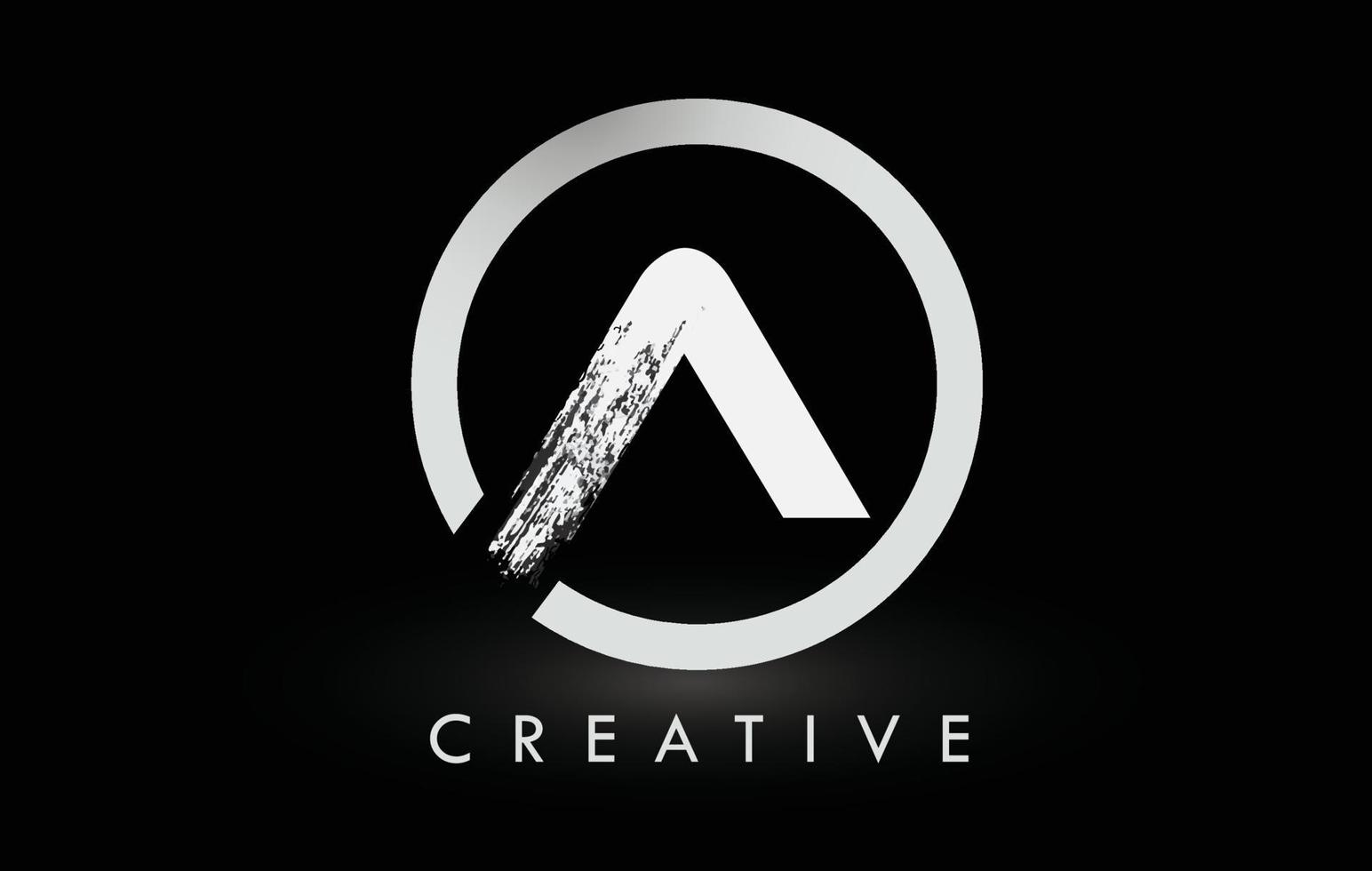 blanc une création de logo de lettre de brosse. logo d'icône de lettres brossées créatives. vecteur