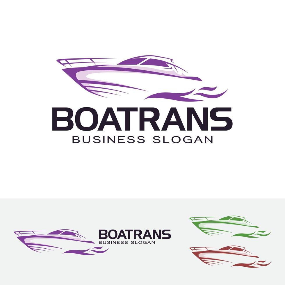 création de logo de transport en bateau vecteur