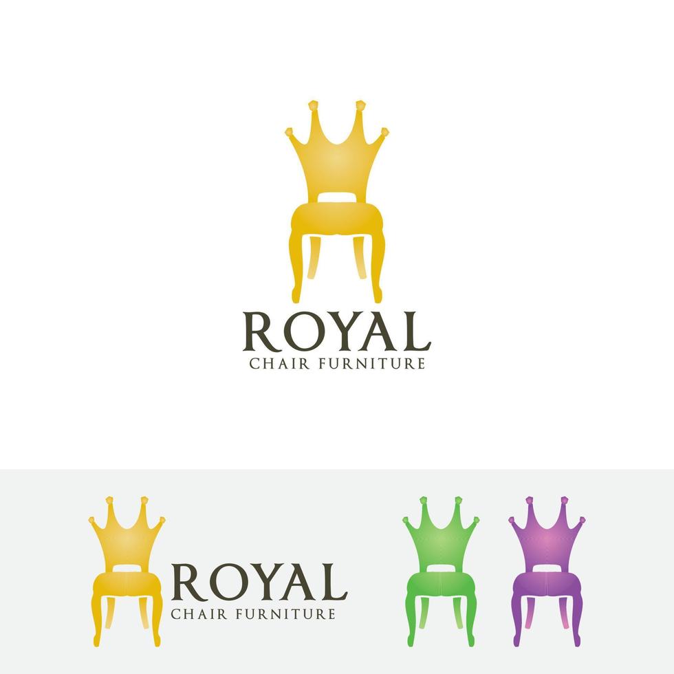 création de logo de concept de meubles de chaise royale vecteur