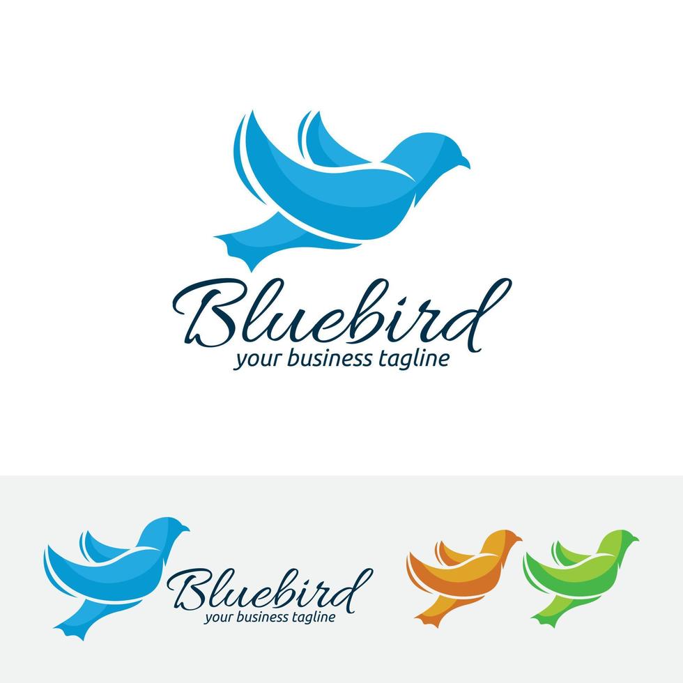 création de logo oiseau bleu vecteur