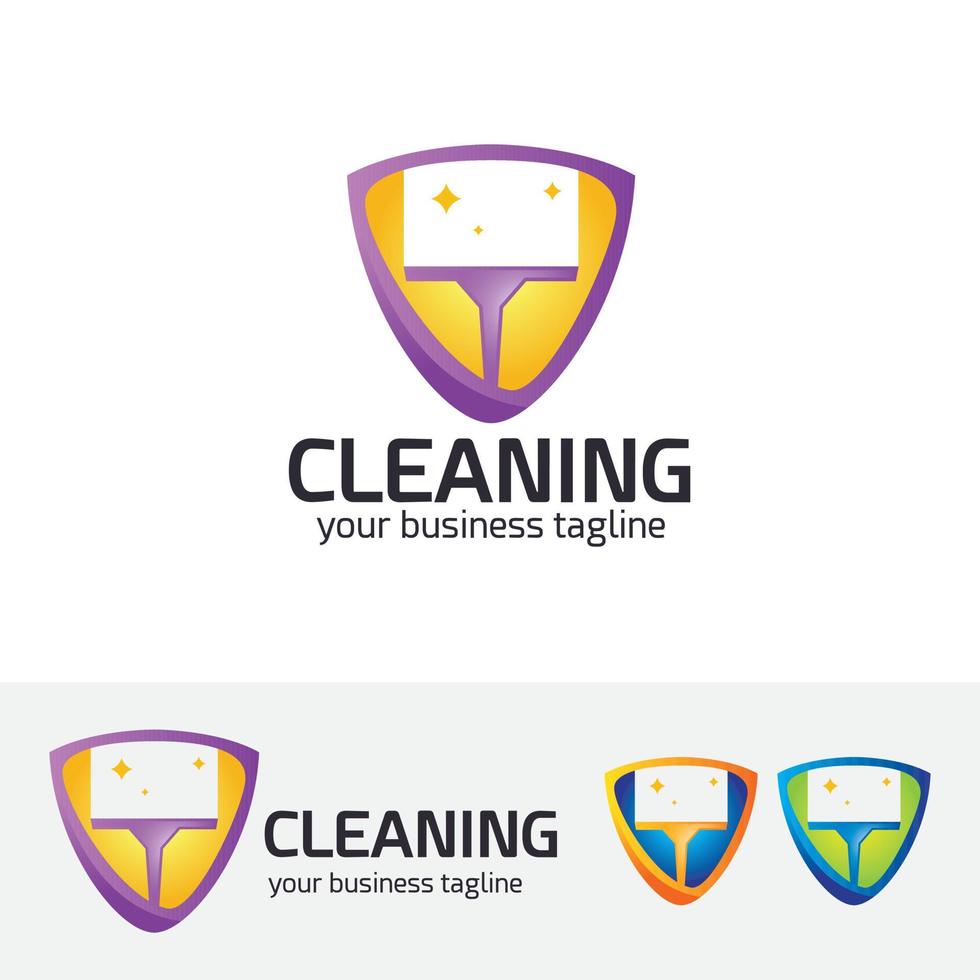 concept de logo de service de nettoyage vecteur