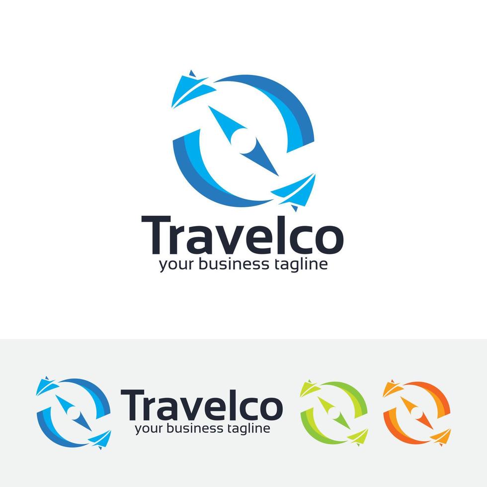 modèle de logo vectoriel d'agence de voyage