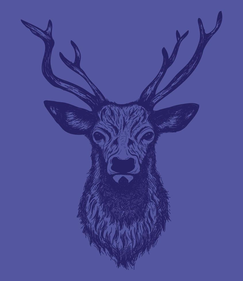 tête de cerf vector illustration dessinée à la main