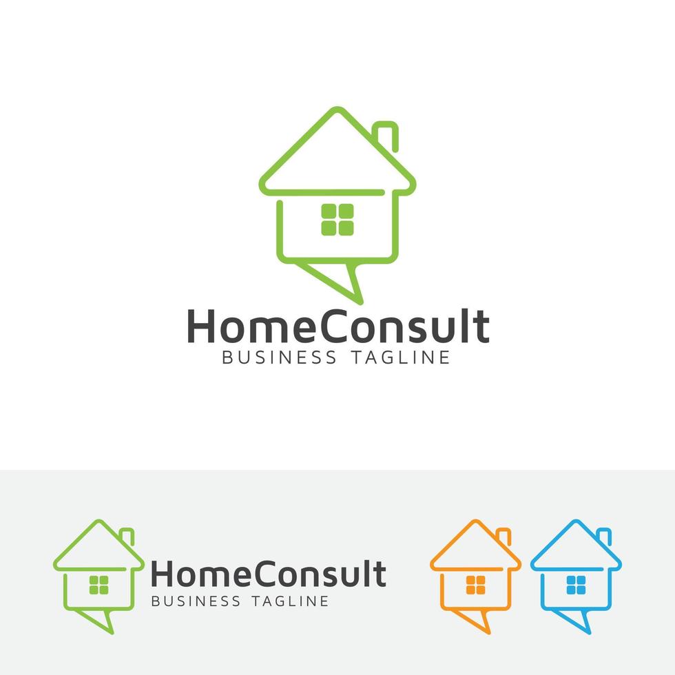 modèle de logo de consultation de la maison vecteur