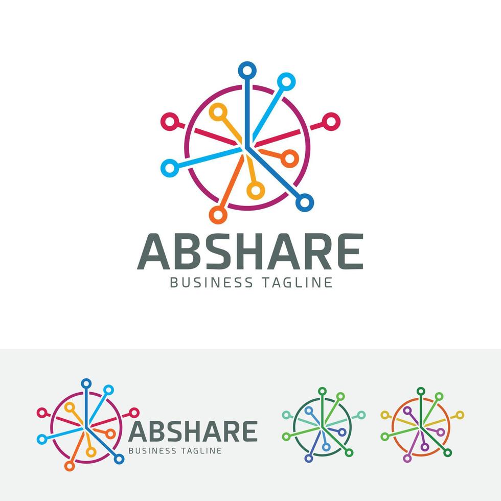 création de logo de concept de partage abstrait vecteur