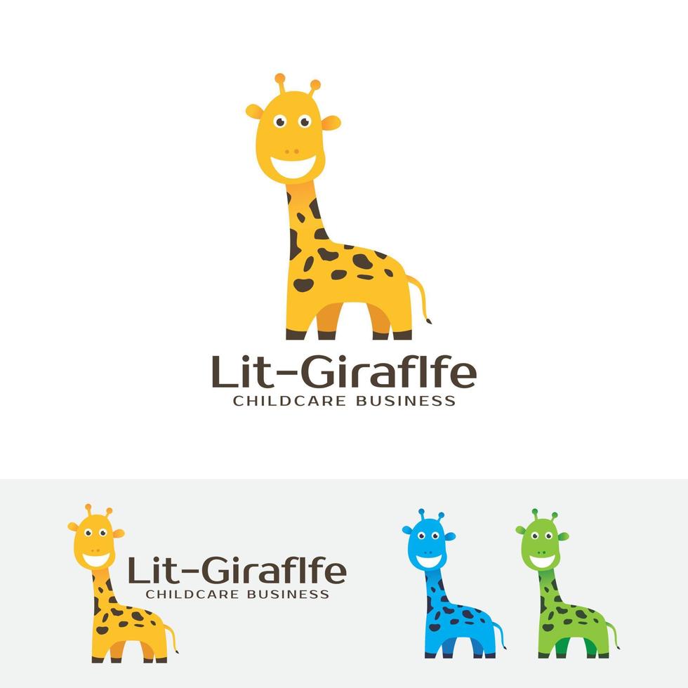 création de logo vectoriel girafe mignon