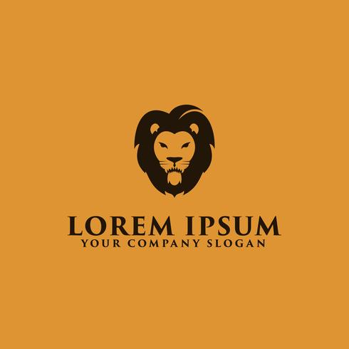 modèle de concept de conception logo luxe tête de lion simple vecteur