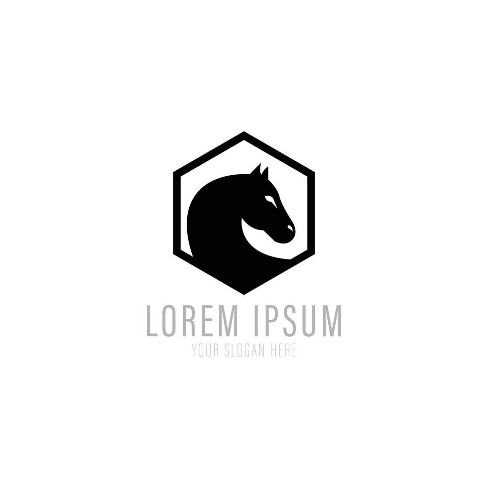 illustration de logo vectoriel cheval noir.