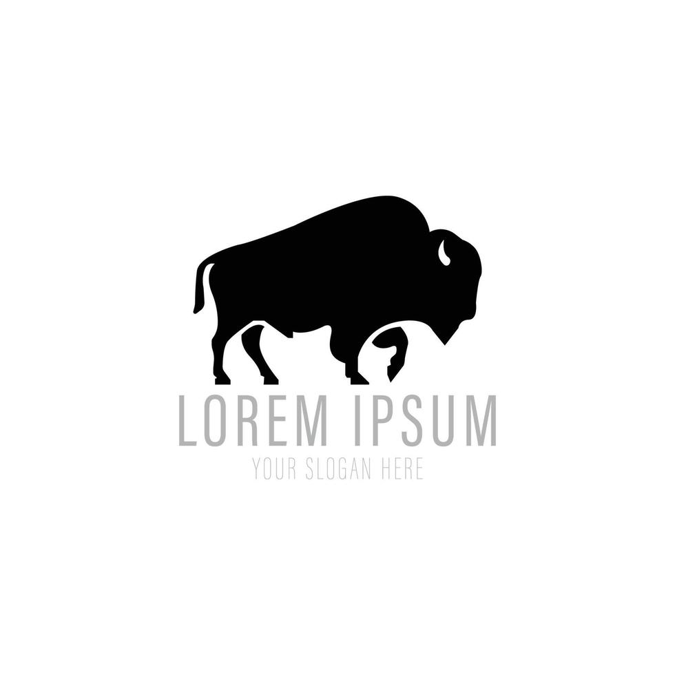 modèle de logo de bison vecteur