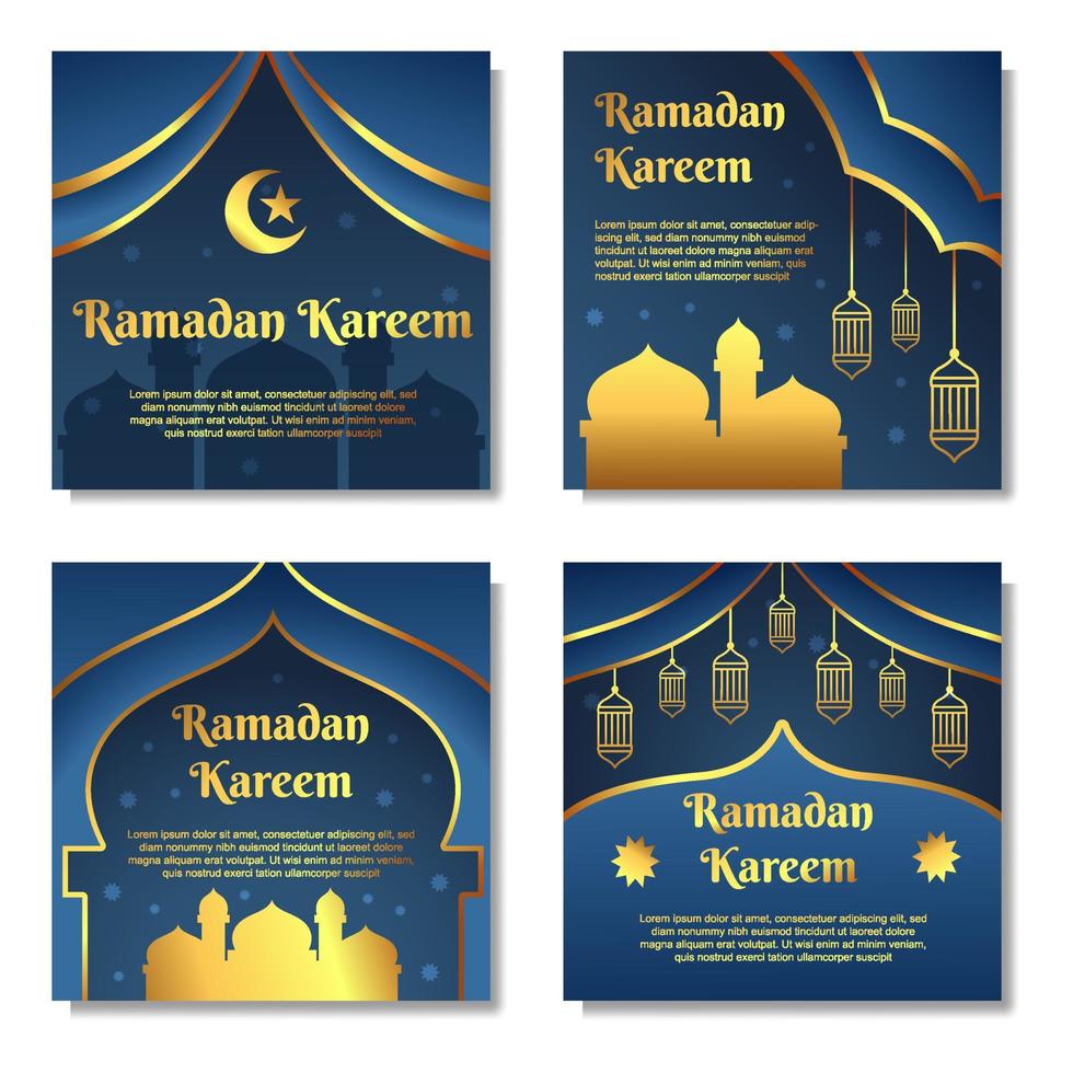 publication sur les réseaux sociaux du mois de jeûne du ramadan vecteur