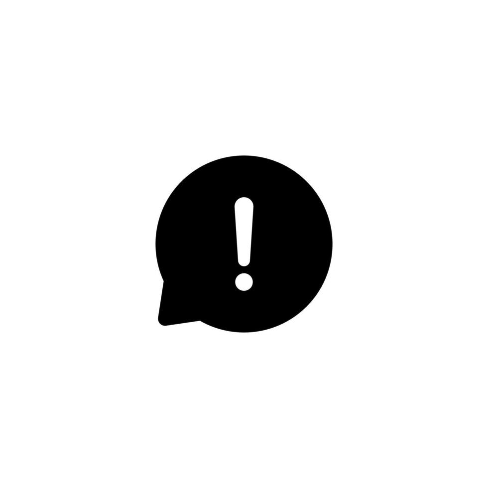 point d'exclamation, symbole d'icône d'avertissement dans la bulle de dialogue vecteur