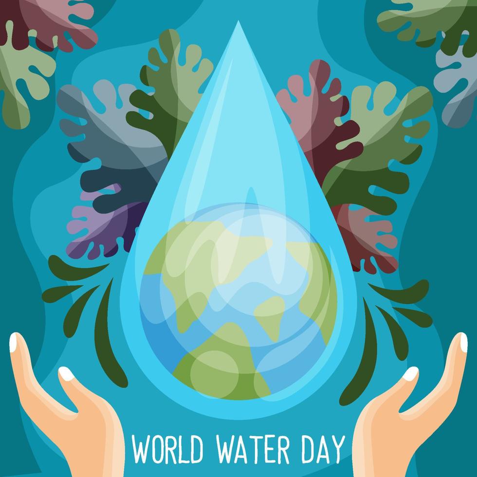 concept de fond de la journée mondiale de l'eau vecteur