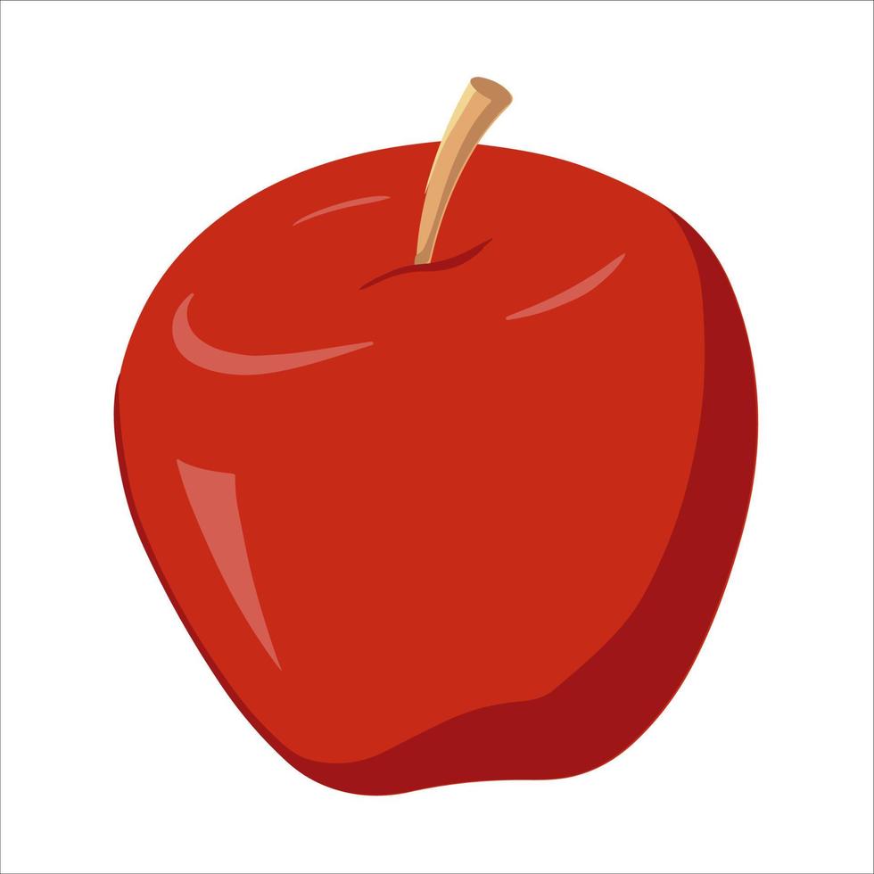 une pomme rouge entière. illustration plate de l'icône de vecteur de pomme pour le web isolé sur fond blanc. adapté aux cartes postales, étiquettes, cartes