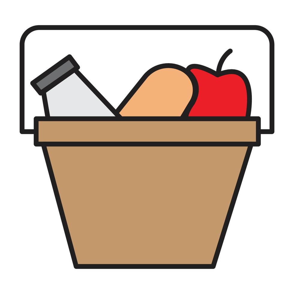 icône de don de panier alimentaire vecteur