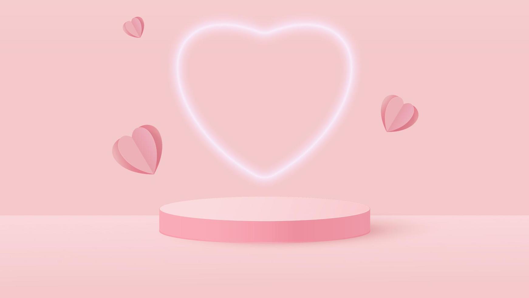 Rendu 3d de l'arrière-plan ou de la texture des étapes pastel de la Saint-Valentin d'amour rose. arrière-plans de podium ou de piédestal pastel clair. illustration vectorielle vecteur