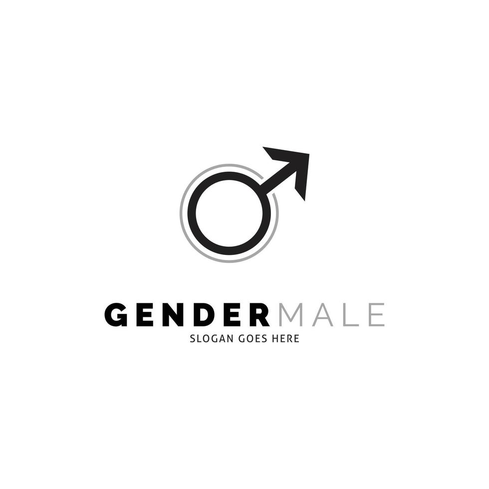 conception d'illustration de modèle de logo vectoriel d'icône de sexe masculin