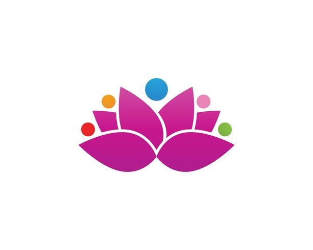 Signe de fleur de lotus pour bien-être, spa et yoga vecteur