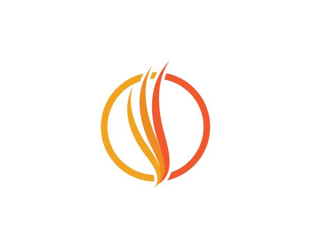 Icône de vecteur Logo flamme incendie pétrole, gaz et énergie