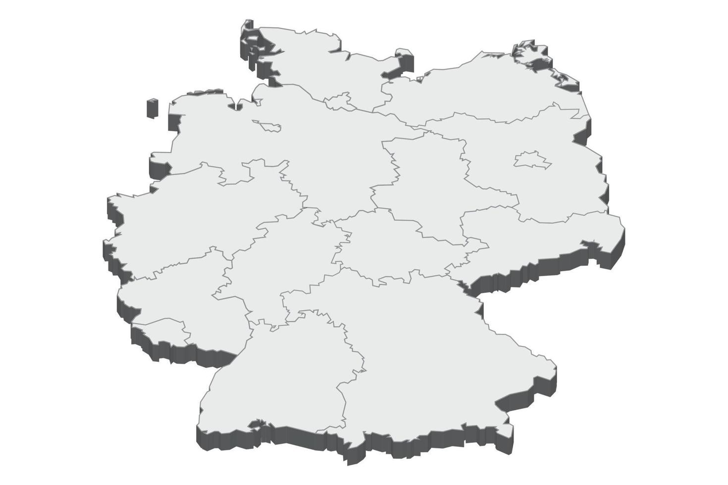 illustration de carte 3d de l'allemagne vecteur