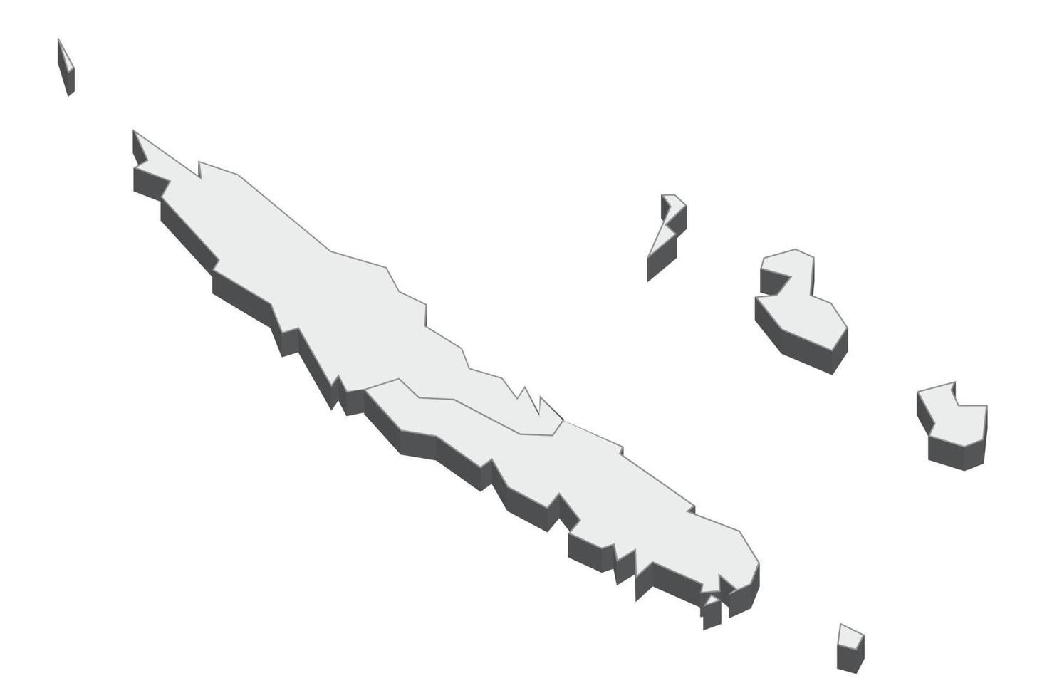 Illustration de la carte 3d de la nouvelle calédonie vecteur