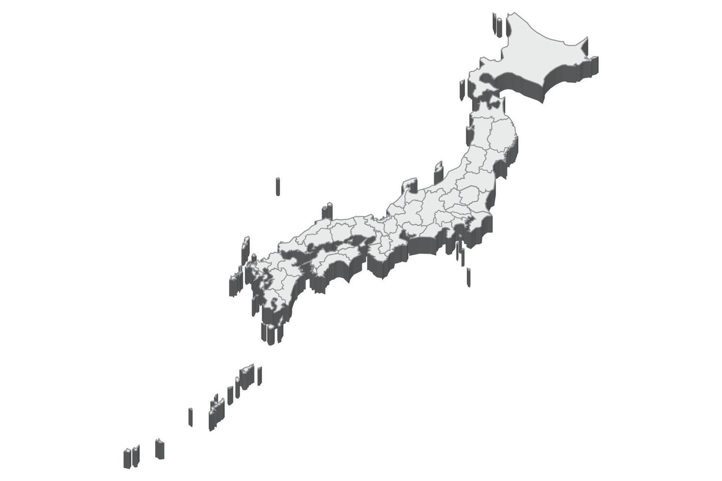 illustration de carte 3d du japon vecteur