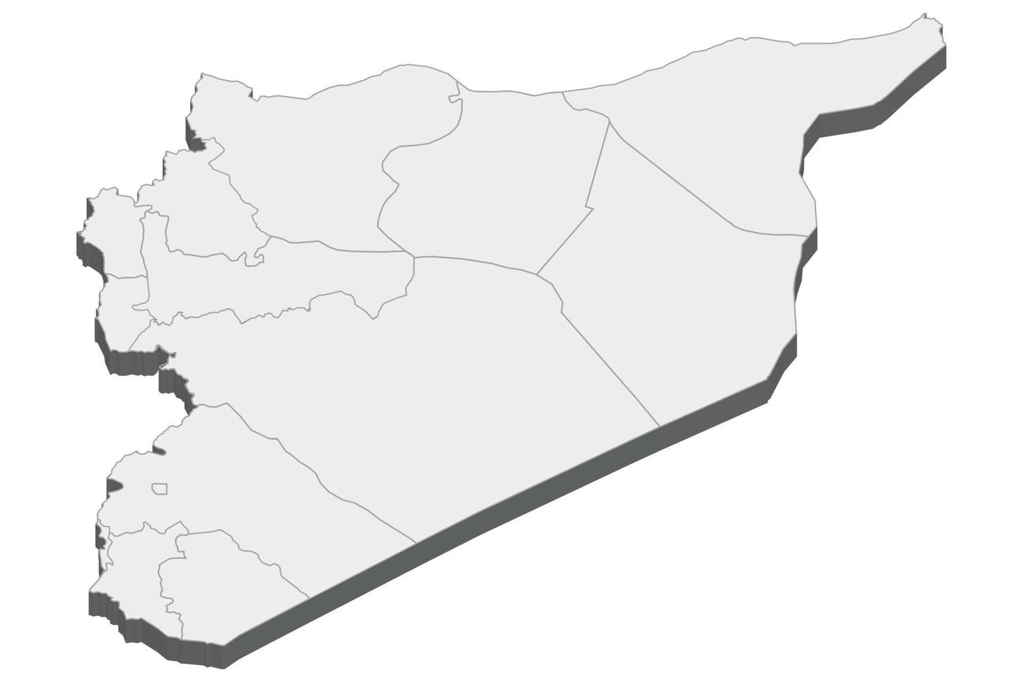 3d carte illustration de la syrie vecteur