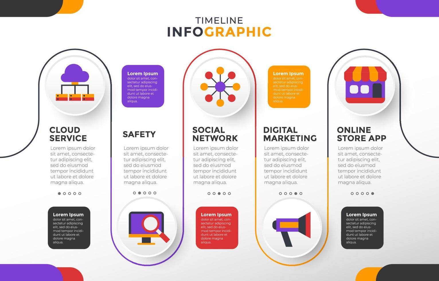 modèle infographique de chronologie vecteur