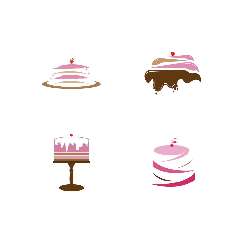 vecteur de conception de logo de boulangerie gâteau