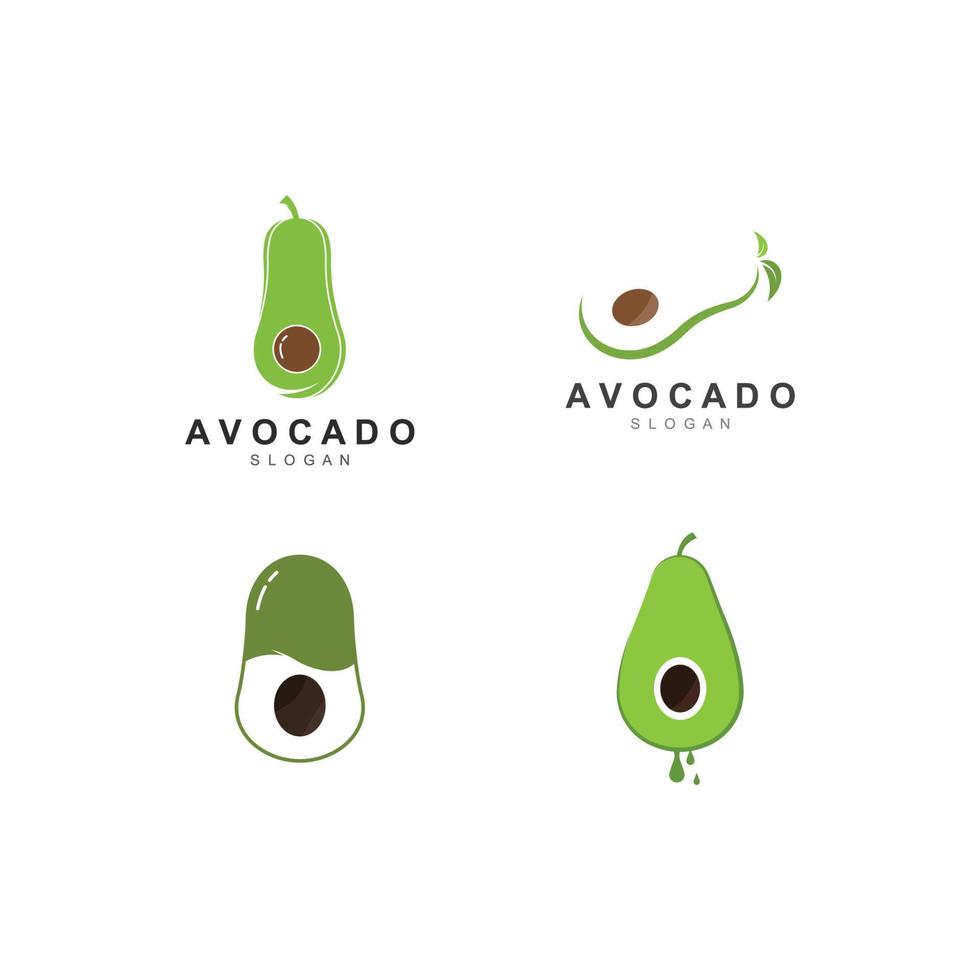 modèle de logo de fruit d'avocat vecteur