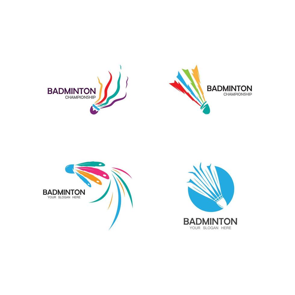 modèle de conception d'icône vectorielle de logo de badminton. logo d'icône de volant de badminton. vecteur de modèle de logo de sport de badminton. concept de logo de club de sport