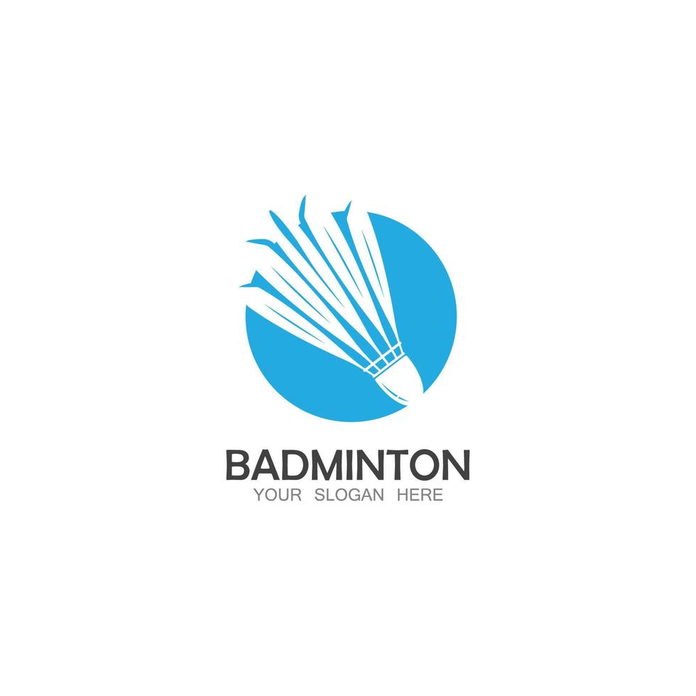 modèle de conception d'icône vectorielle de logo de badminton. logo d'icône de volant de badminton. vecteur de modèle de logo de sport de badminton. concept de logo de club de sport