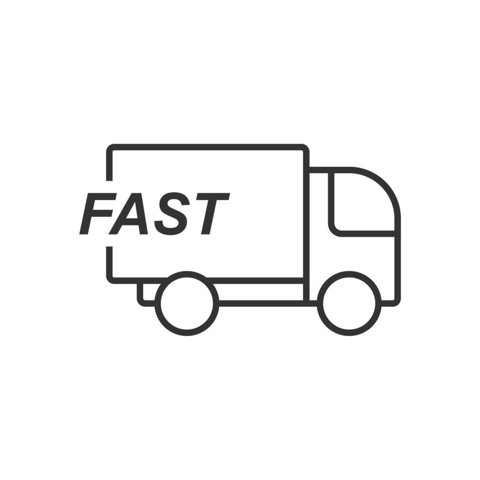 icône simple de camion de livraison de commande vecteur