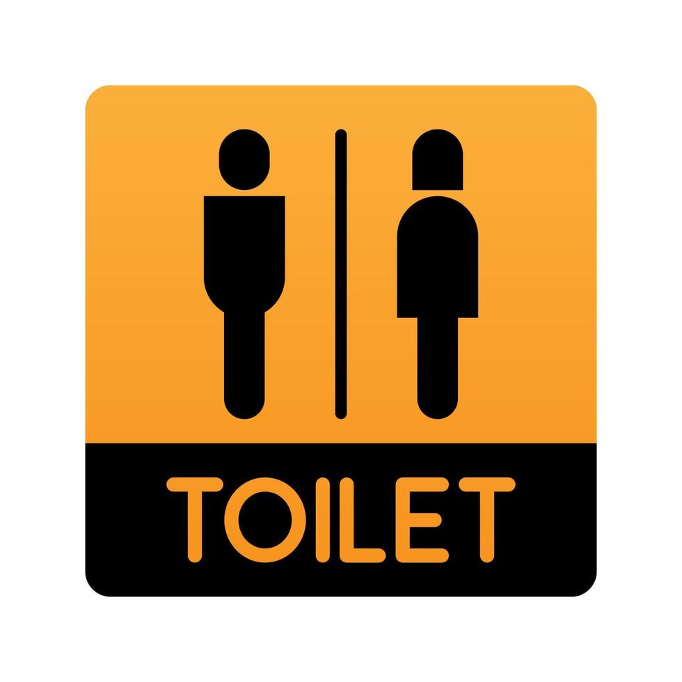 homme femme ou homme femme toilettes toilettes signe logo silhouette noire style dans une boîte jaune vecteur