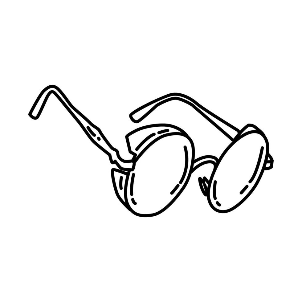 icône de lunettes de soleil traditionnelles chinoises pour hommes. doodle style d'icône dessiné à la main ou contour. vecteur