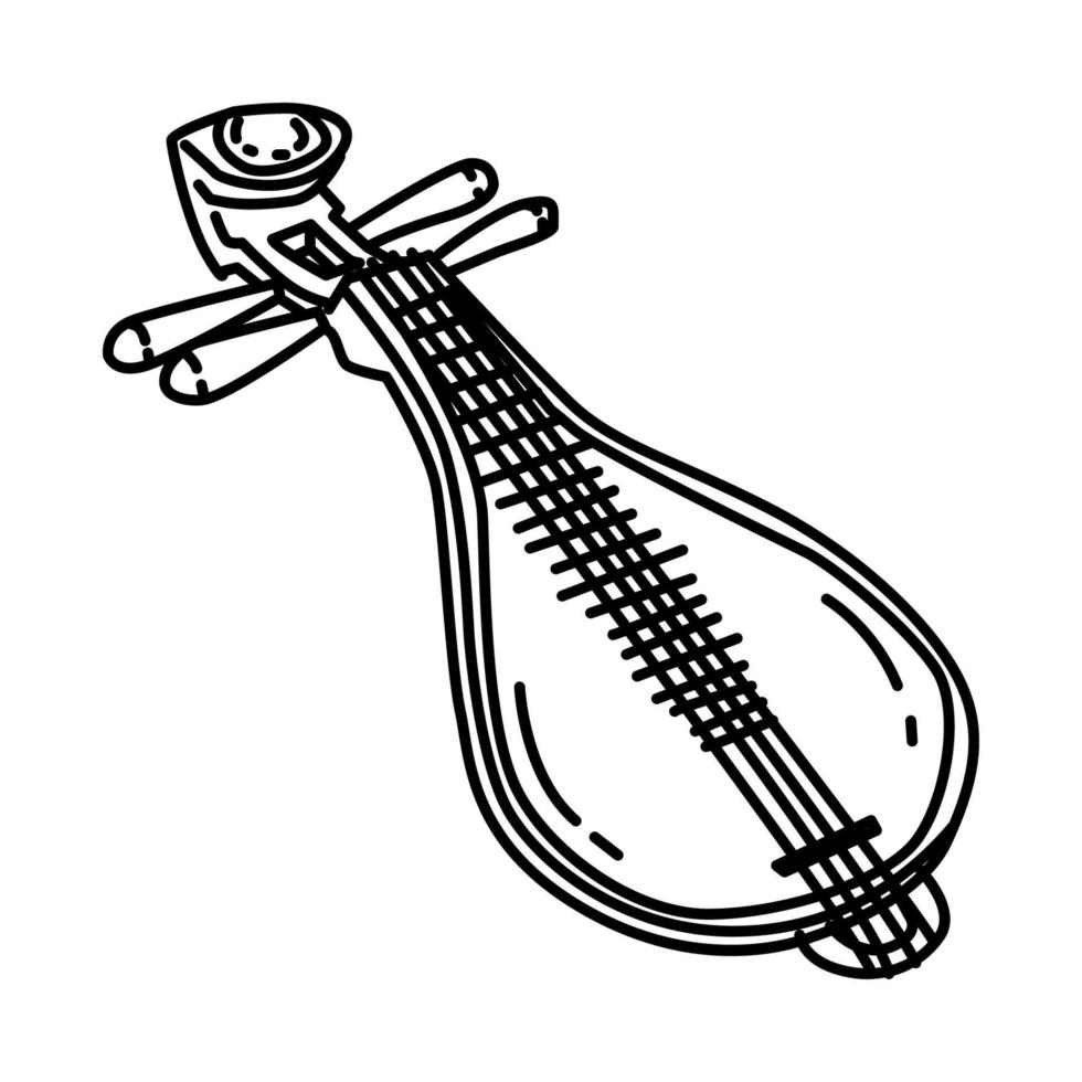 icône thomann chinois liuqin. doodle style d'icône dessiné à la main ou contour. vecteur