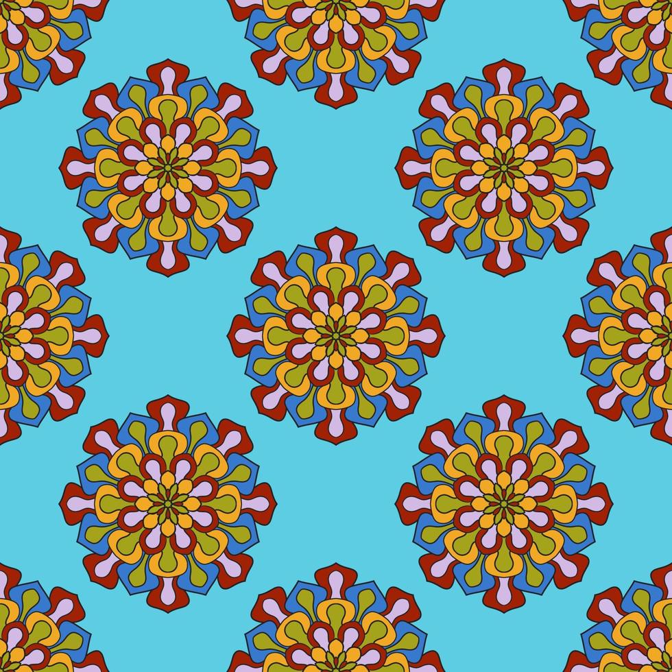 modèle sans couture abstrait avec fleur de mandala. mosaïque, carrelage. fond fleuri. vecteur