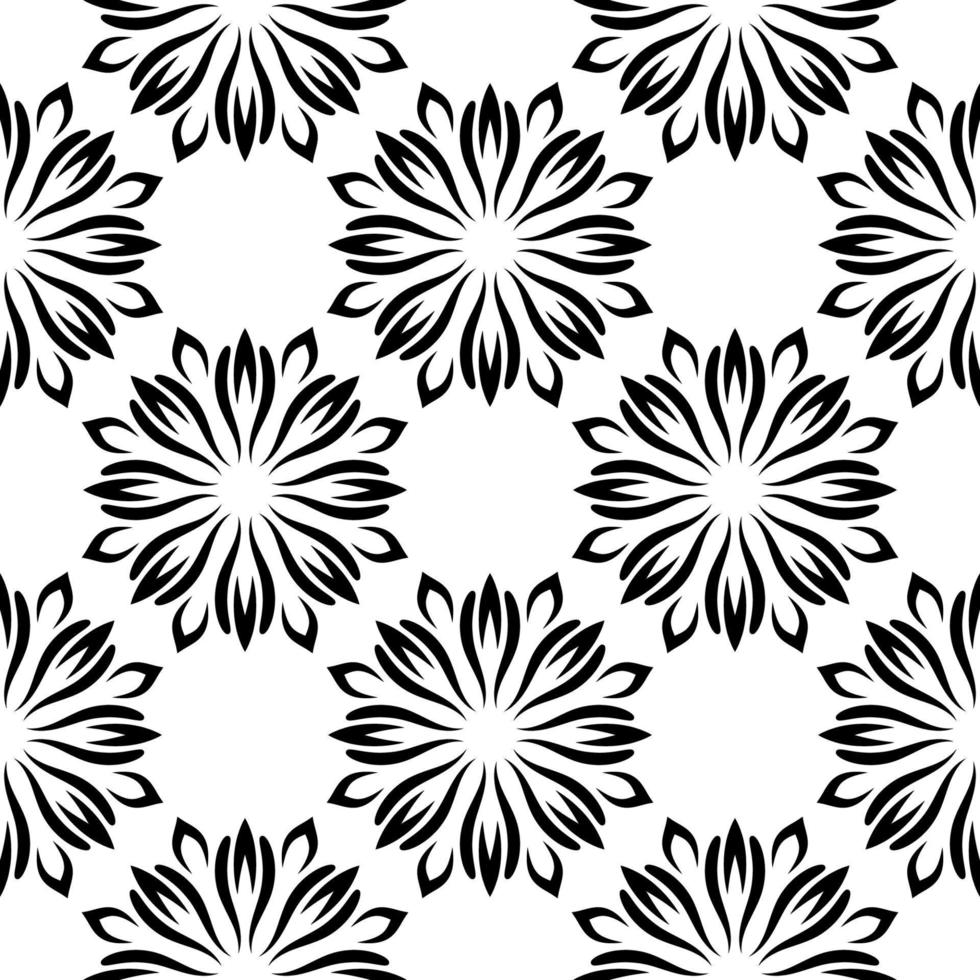 modèle sans couture abstrait avec fleur de mandala. mosaïque, carrelage. fond fleuri. vecteur