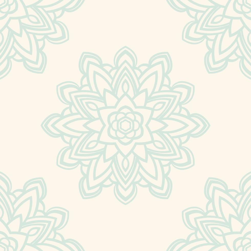 modèle sans couture fantaisie avec mandala ornemental. fond de fleur de doodle rond abstrait. cercle géométrique floral. vecteur