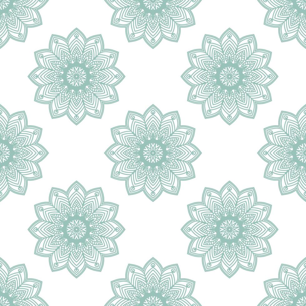 modèle sans couture fantaisie avec mandala ornemental. fond de fleur de doodle rond abstrait. cercle géométrique floral. vecteur