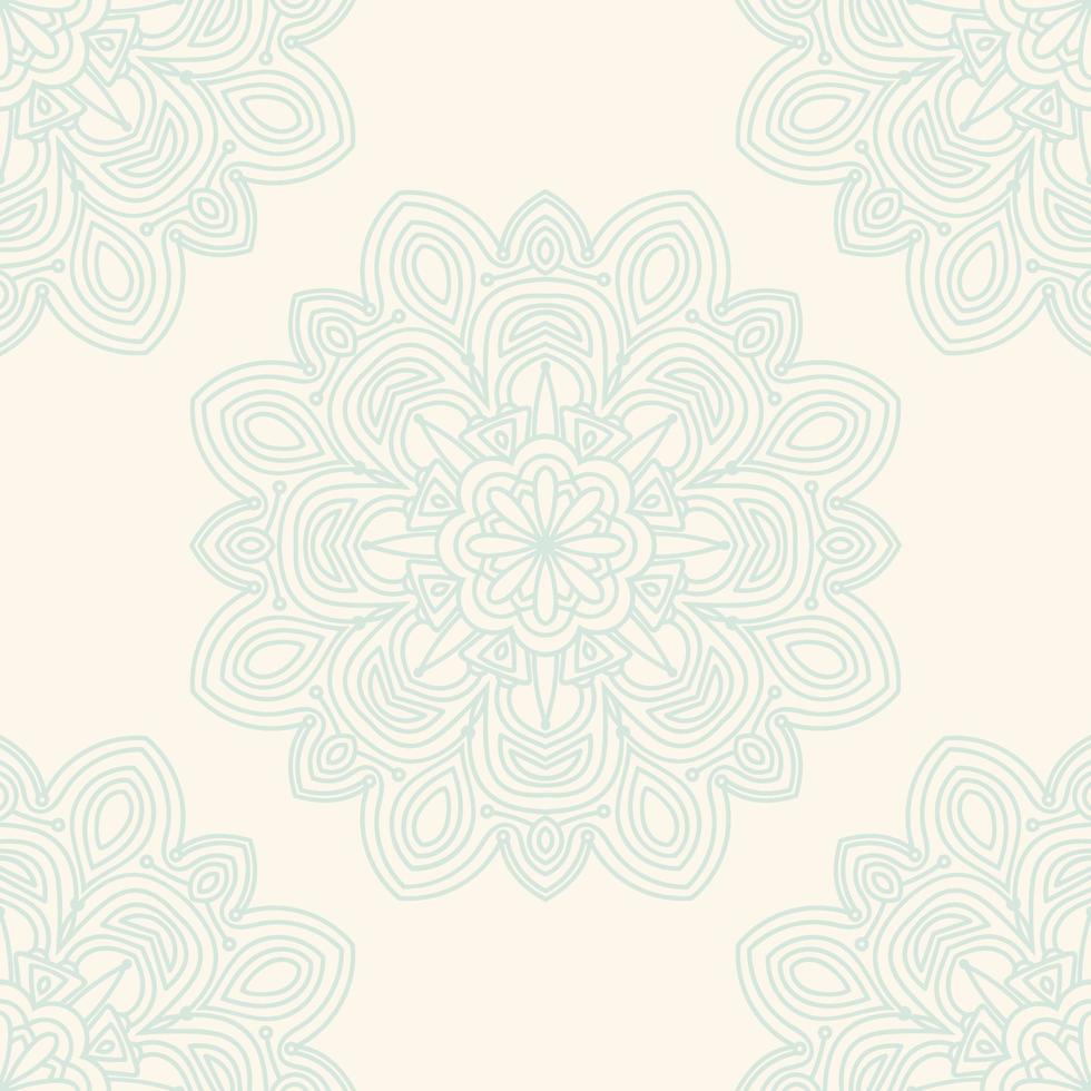 modèle sans couture fantaisie avec mandala ornemental. fond de fleur de doodle rond abstrait. cercle géométrique floral. vecteur