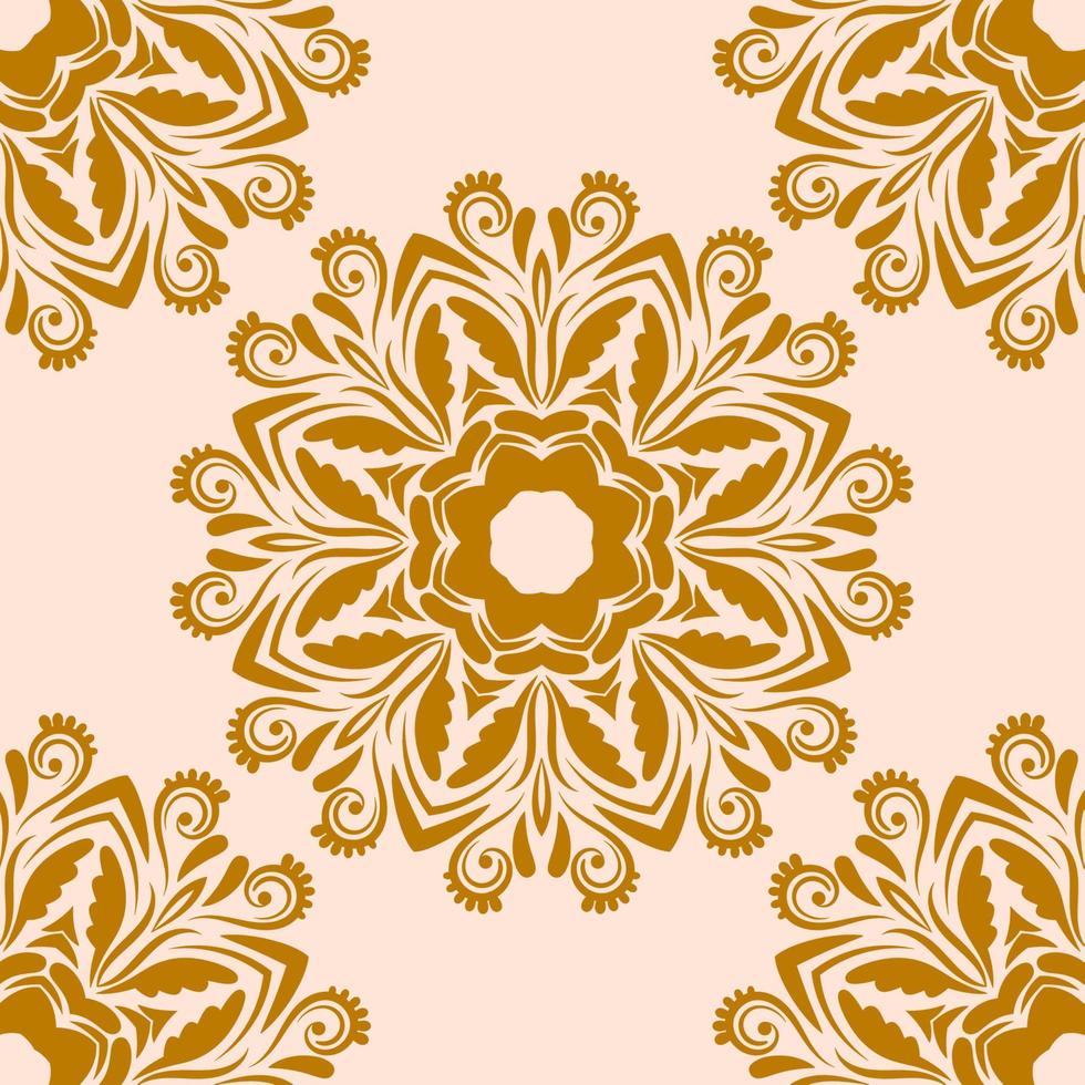 modèle sans couture abstrait avec fleur de mandala. mosaïque, carrelage, pois. fond fleuri. vecteur