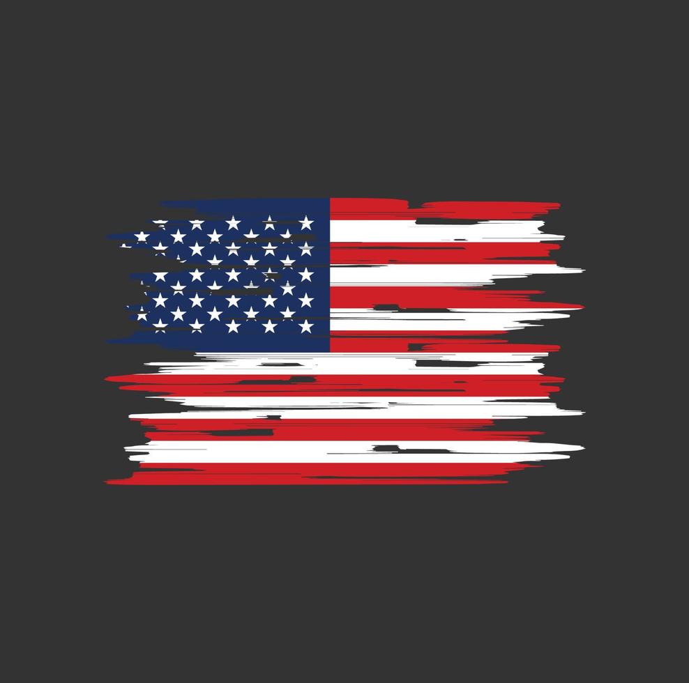 pinceau drapeau américain vecteur