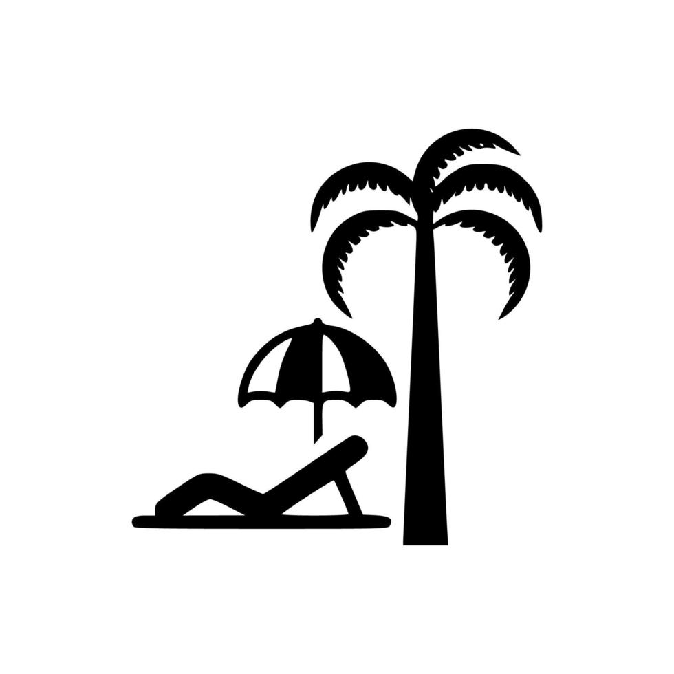 icône de plage ou logo isolé signe symbole illustration vectorielle vecteur