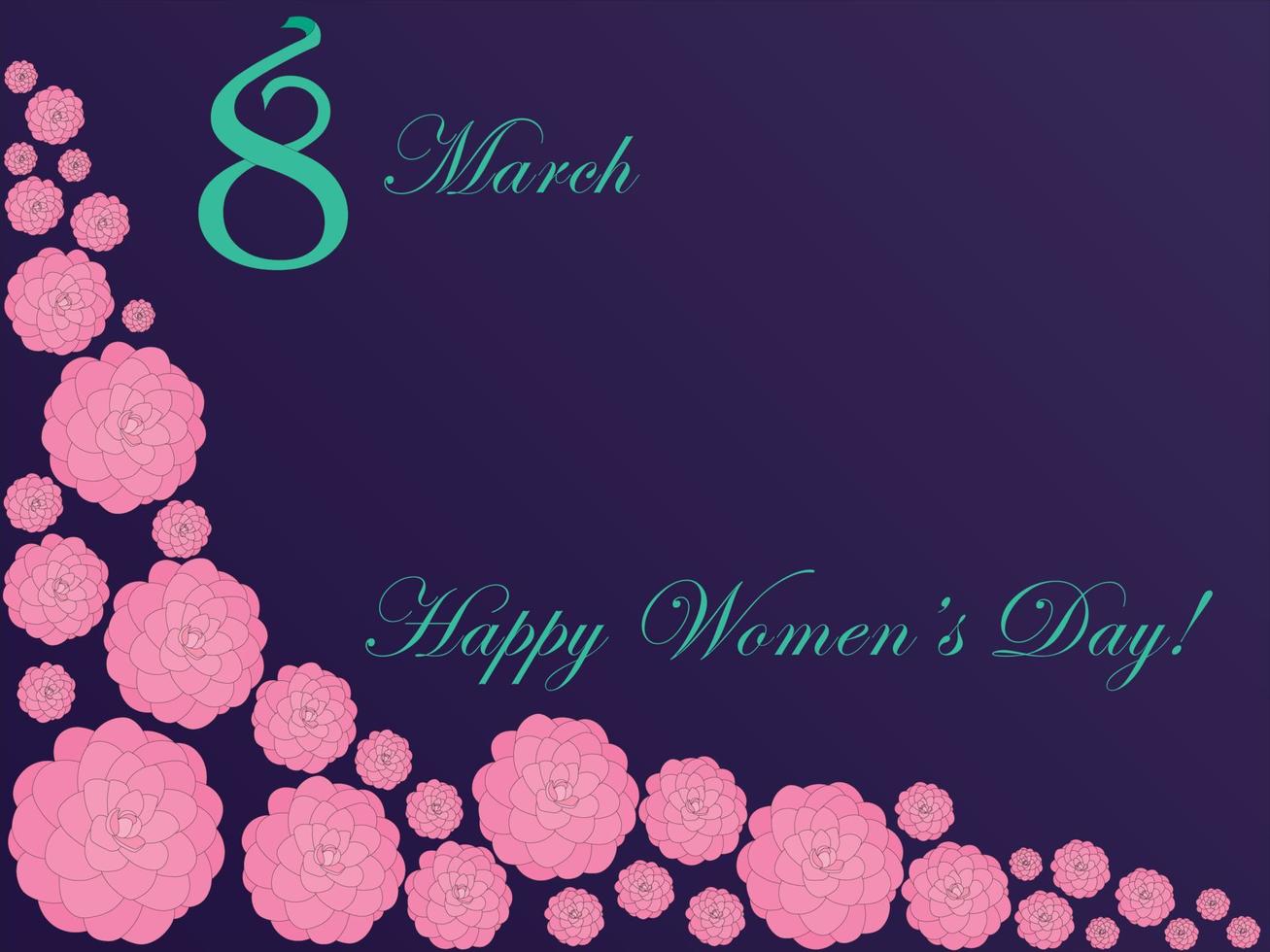 8 mars journée internationale de la femme carte de fleurs illustration vectorielle vecteur