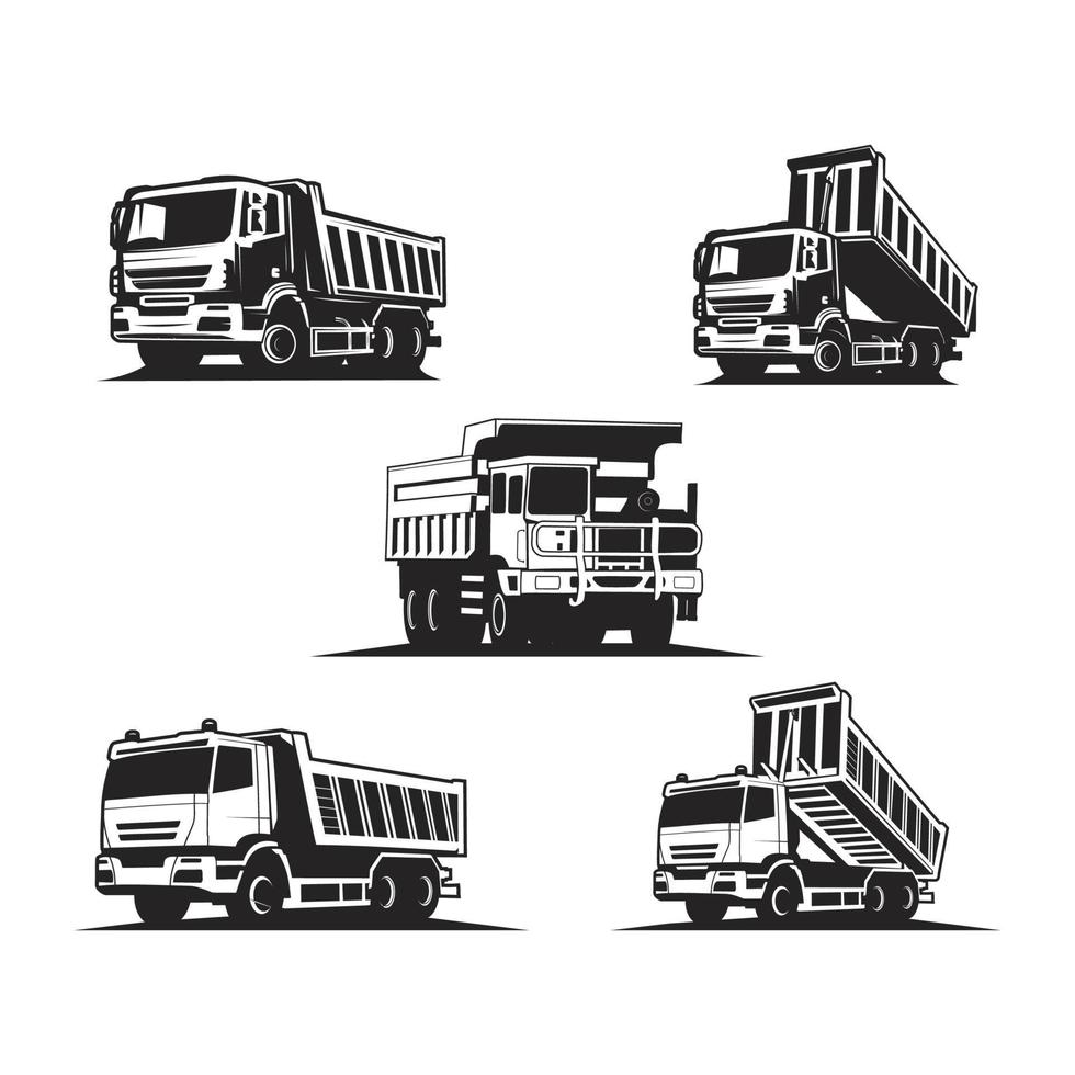 silhouette de camion à benne basculante vecteur
