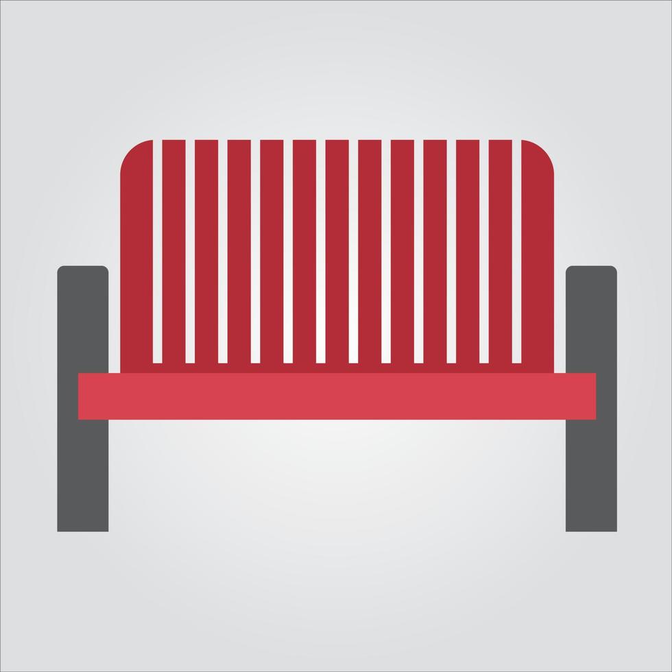 icône de chaise de jardin de couleur isolée graphique vectoriel évolutif