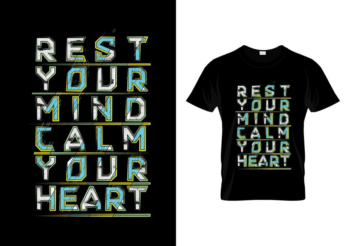 reposez votre esprit calmez votre coeur typographie t shirt design vecteur