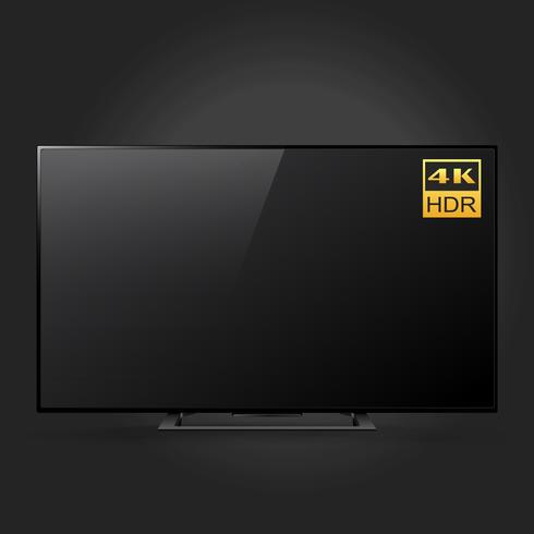 Smart LED Ultra HD série TV isolée sur fond noir vecteur